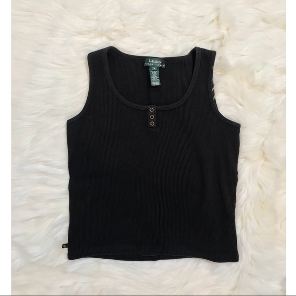 Black Ribbed Sweater Tank - Lauren by Ralph Lauren - Picture 2 of 4